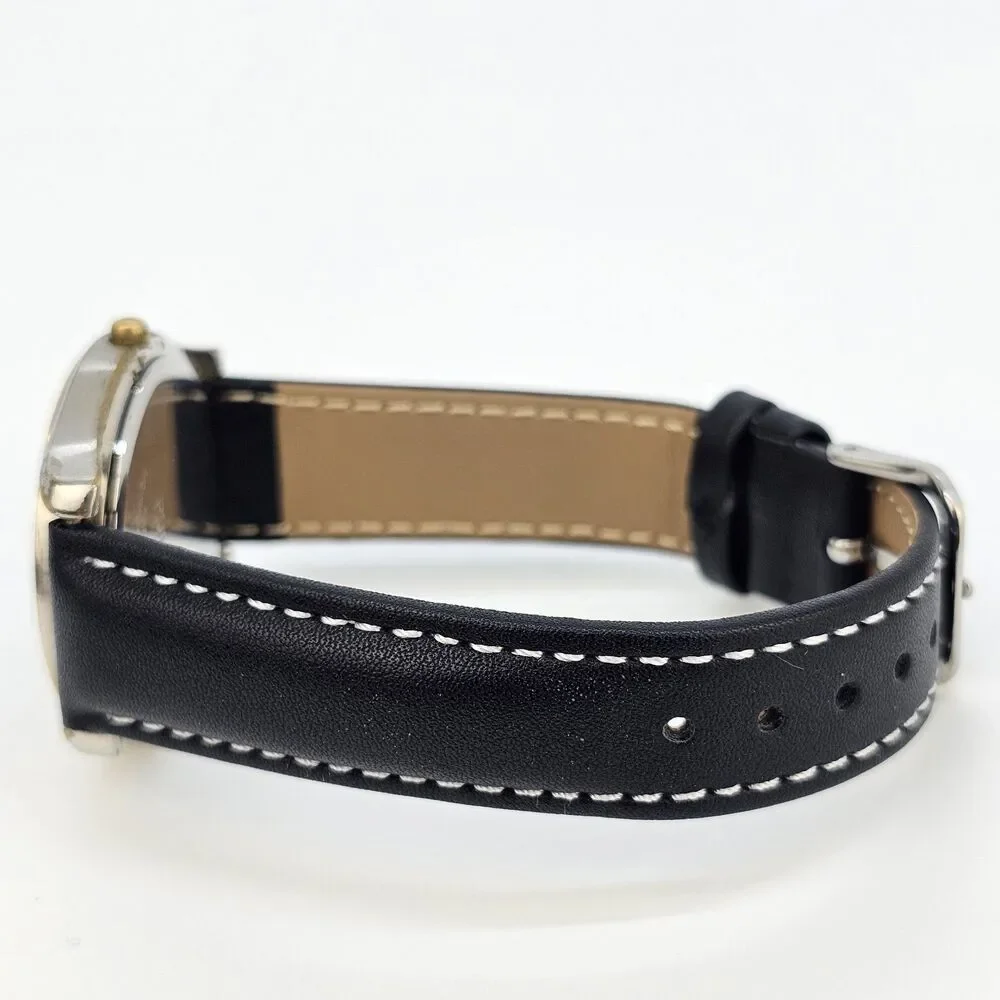 VTG Pulsar Men Watch 38MM Black Dial Dial Day Date New Leather Band New‎ Battery